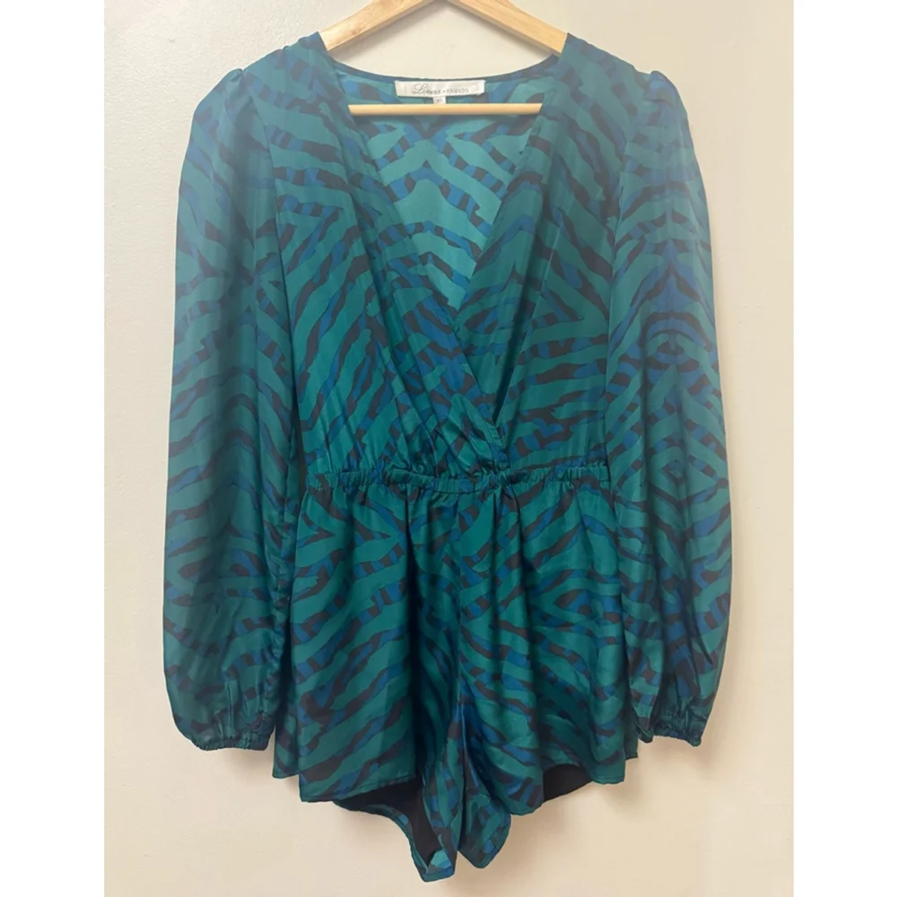 Lovers + Friends Abstract Print Long Sleeve Romper (XS) - Picture 4 of 13